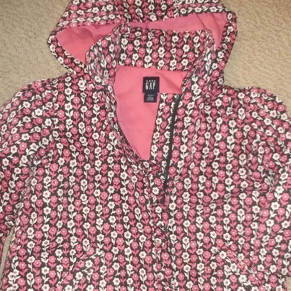 Girls Baby Gap Floral Hooded Coat 4 Years